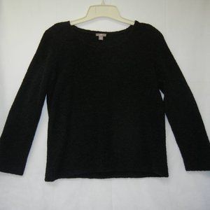 J Jill Womens Sweater Size M 80% Merino wool Long Sleeve Open Crew Neck Comfy